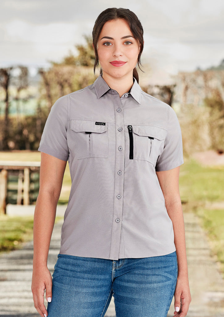 Women's Outdoor Short Sleeve Shirt by Syzmik Workwear - Style ZW765