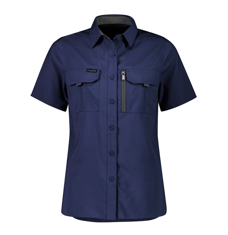 Women's Outdoor Short Sleeve Shirt by Syzmik Workwear - Style ZW765