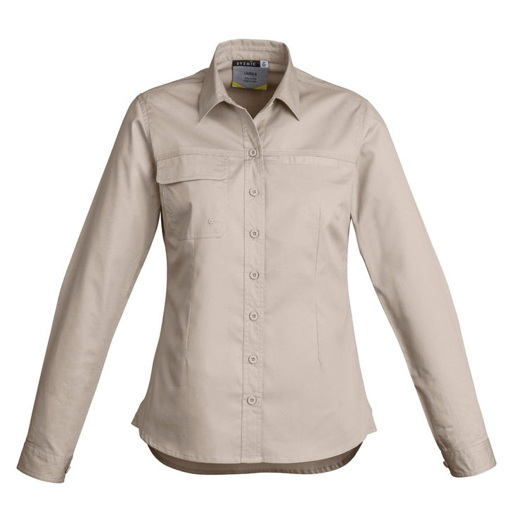 Women's Lightweight Tradie Long Sleeve Shirt by Syzmik Workwear - Style ZWL121