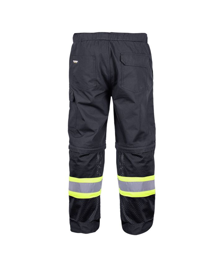 Black Hi-Vis Airflow Pants with Removable Legs by Terra Workwear - Style 116628