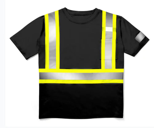 Rasco Hi Vis Birdseye Short Sleeve Safety Tee Shirt with Chest Pocket - Style HV006