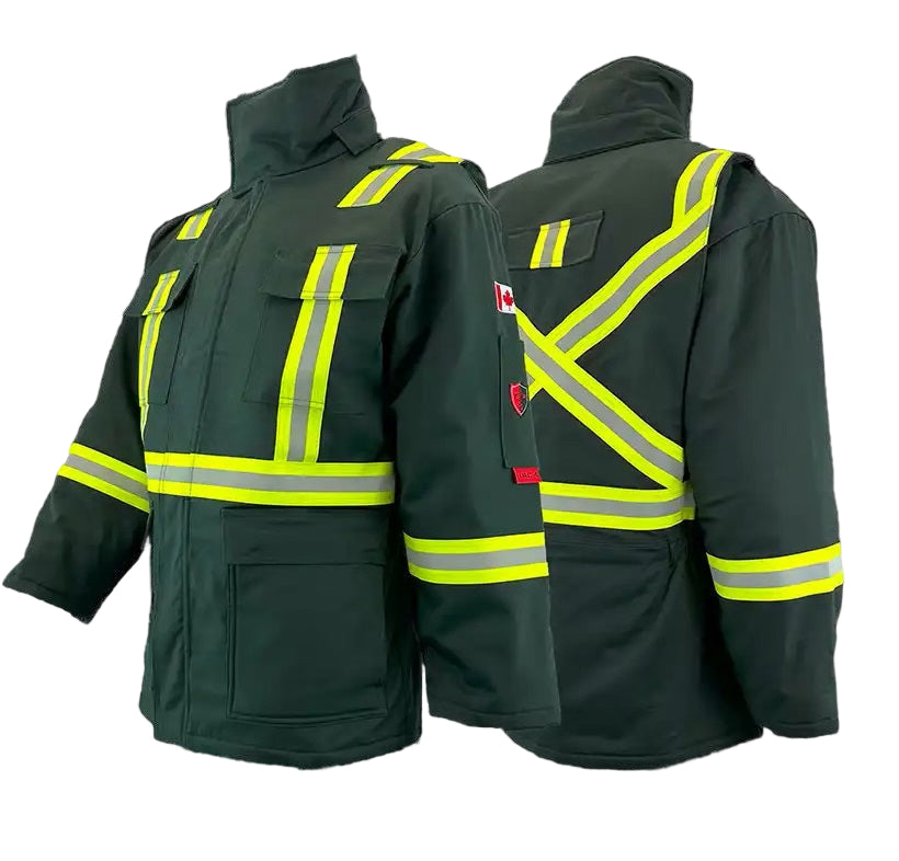 Green Atlas Workwear FR Arc Flash Insulated High Visibility Winter Parka Style 2191