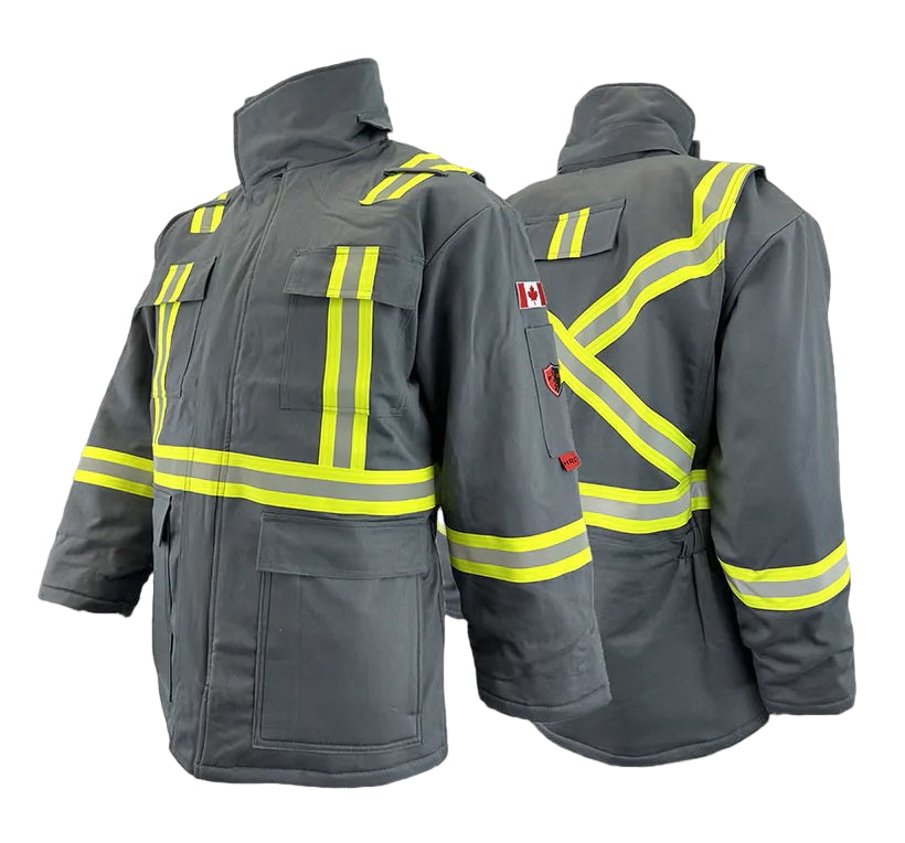 Grey Atlas Workwear FR Arc Flash Insulated High Visibility Winter Parka Style 2191