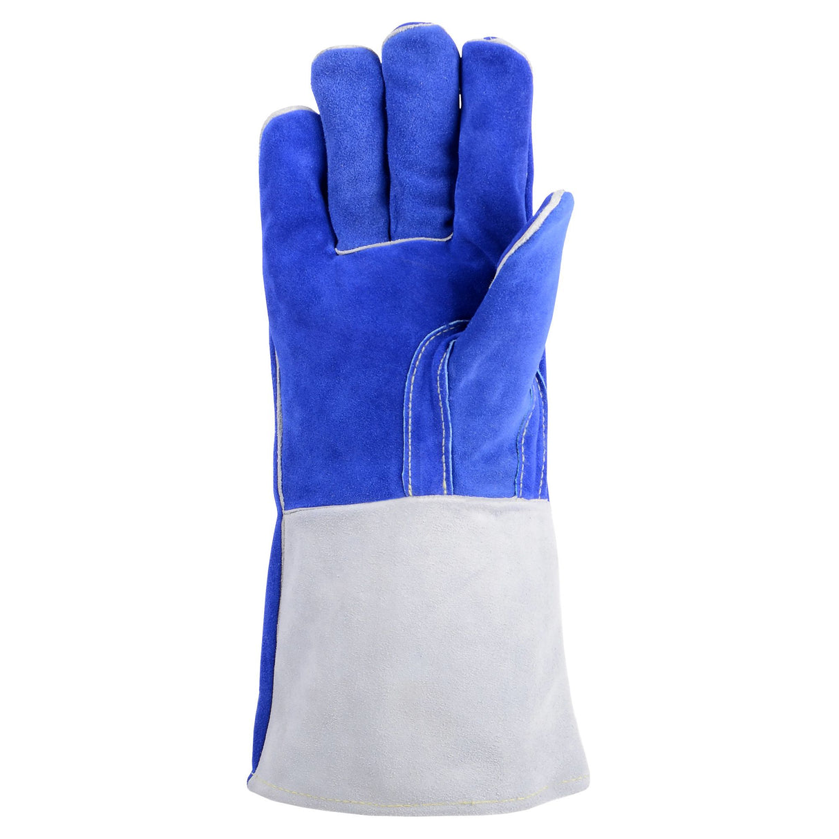 Premium Blue Split Leather Welders Gloves with Kevlar Stitching