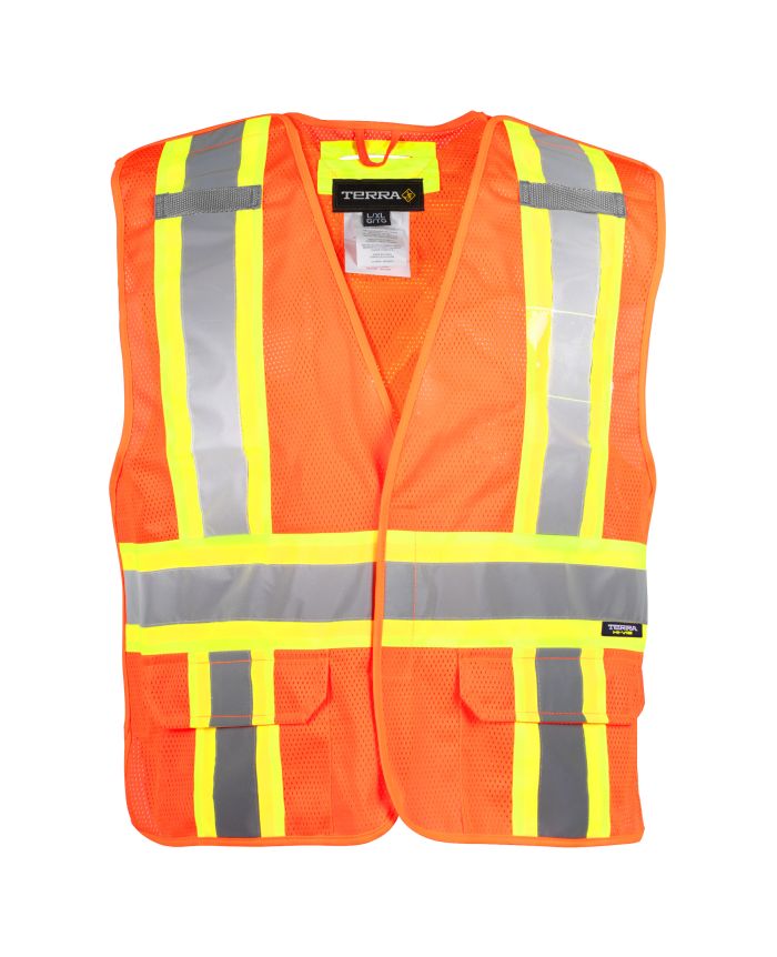 Hi-Vis 5 Point Tear Away Mesh Vest by TERRA Workwear - Style 116523