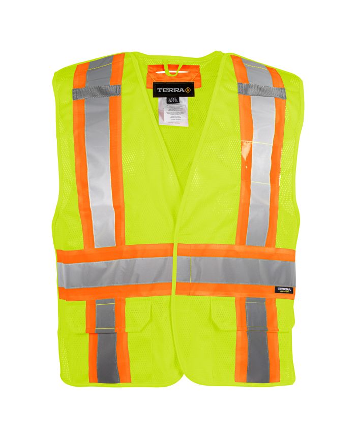 Hi-Vis 5 Point Tear Away Mesh Vest by TERRA Workwear - Style 116523