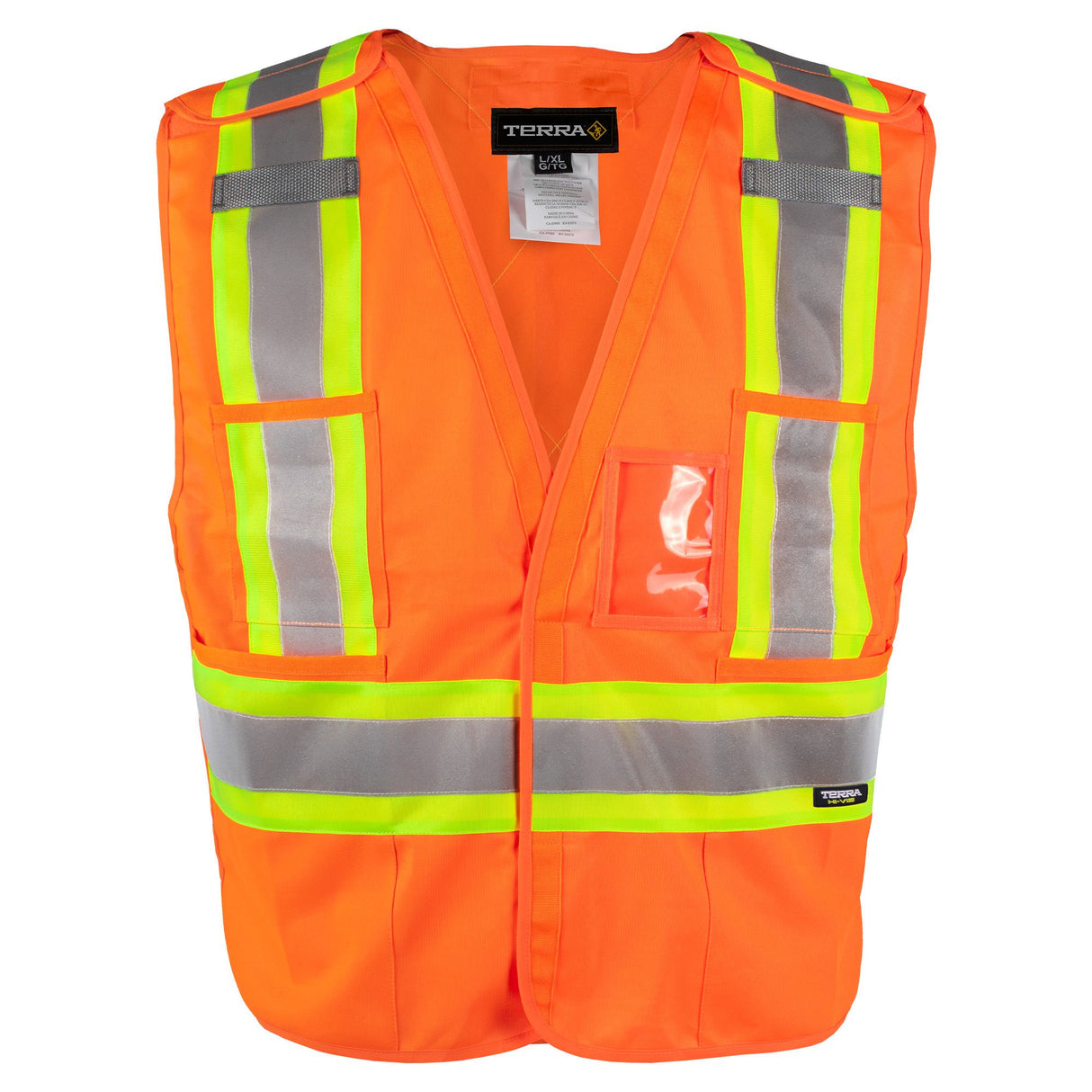 Hi-Vis 5 Point Tear Away Solid Vest by TERRA Workwear - Style 116600