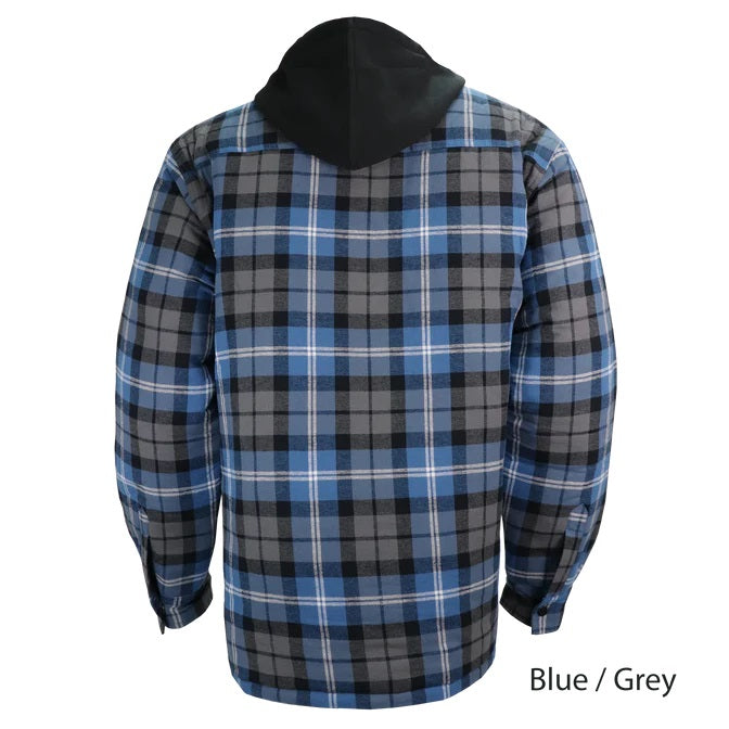Flannel Lined Shirt with Hood by GATTS Workwear - Style 626DCF-D
