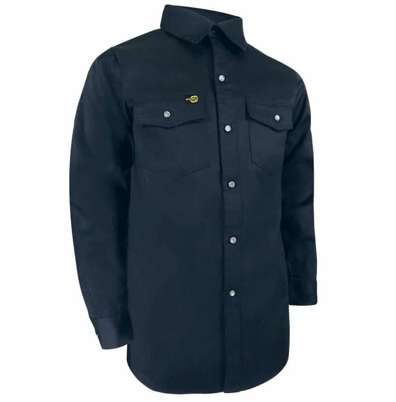 Navy Long Sleeve Shirt With Rustproof Snaps by Jackfield - Style 70-200