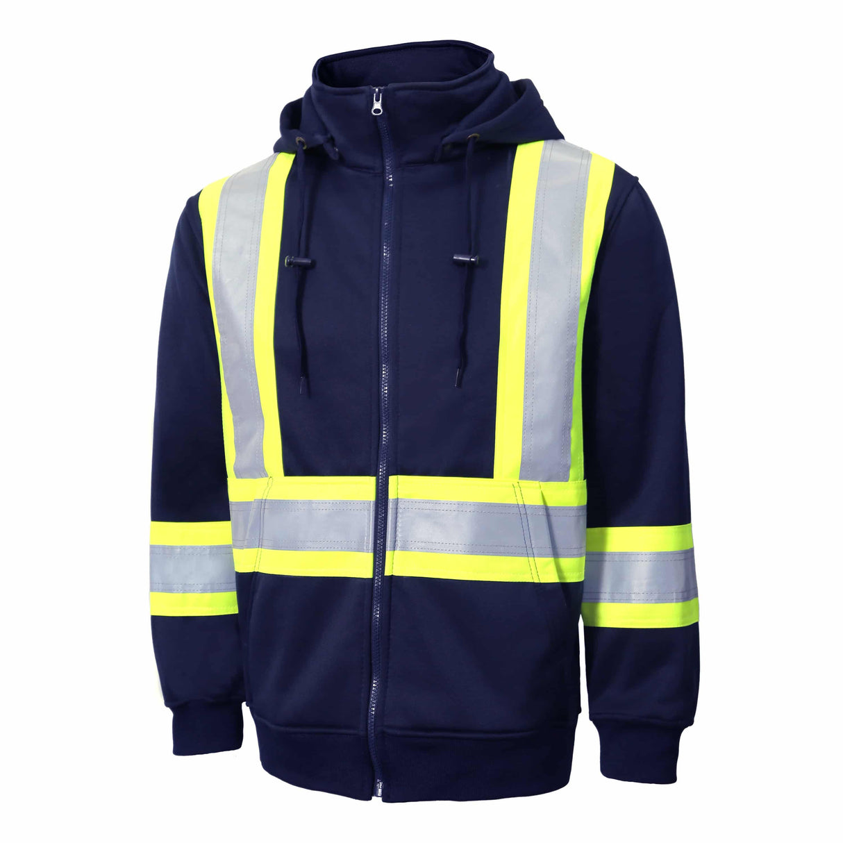Hi-Vis Hooded Polar Fleece Jacket by Jackfield - Style 70-713R