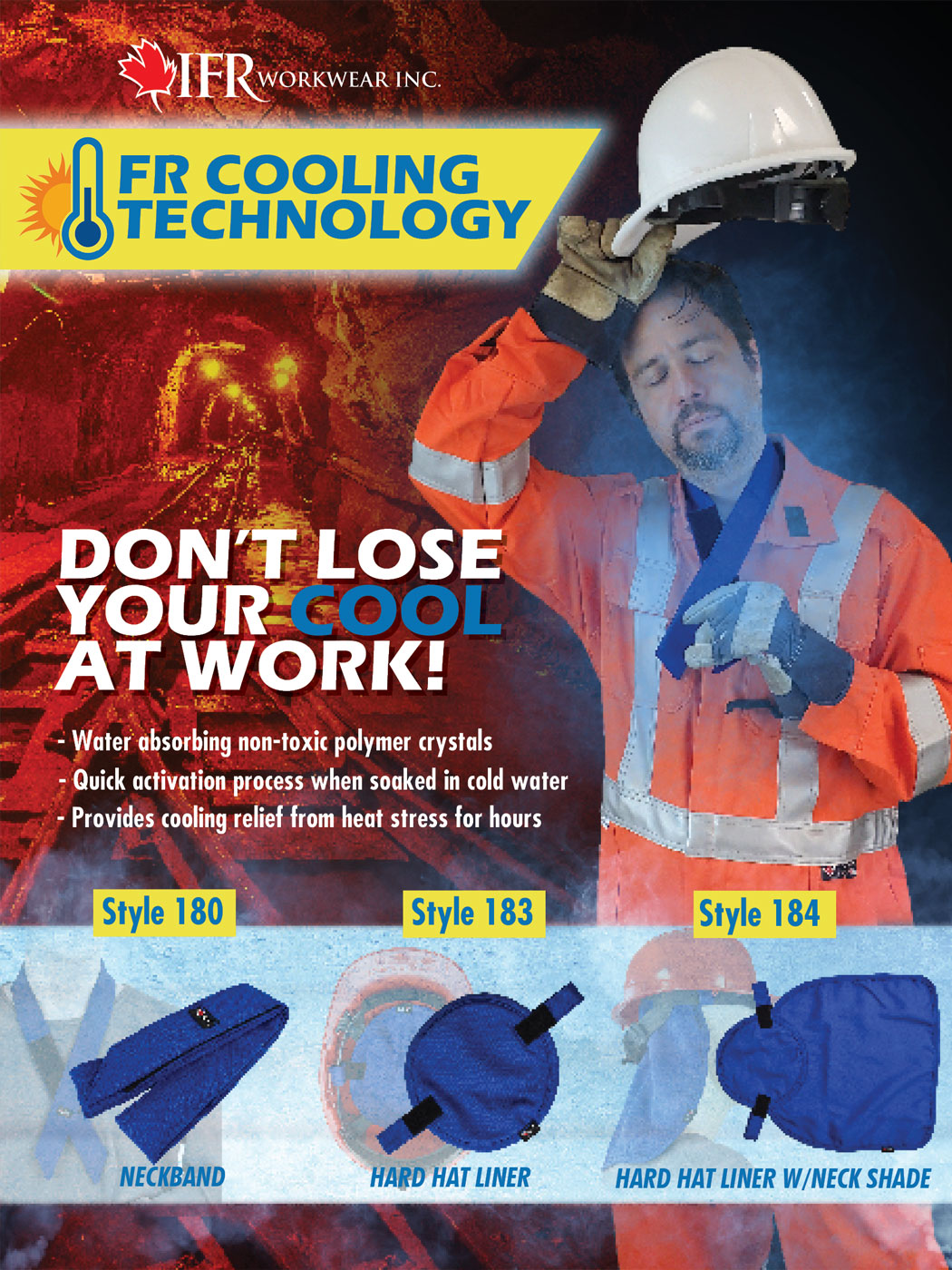 Westex Ultrasoft FR Cooling Hard Hat Liner & Neck Shade by IFR Workwear - Style 184