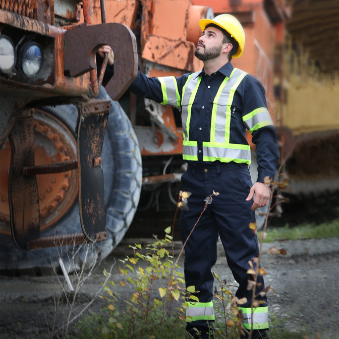 Work Pant w/Hi-Visibility Striping By GATTS Workwear - Style MRB-777X4