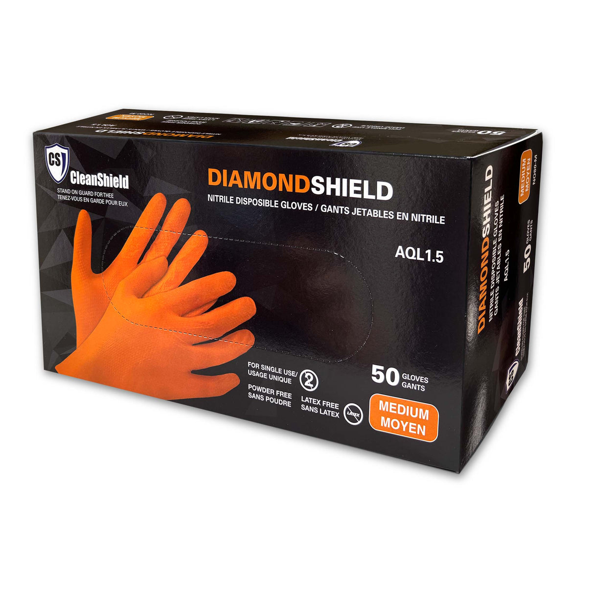 Orange Diamond Shield Nitrile Examination Gloves - Style NO80 - 8 Mil