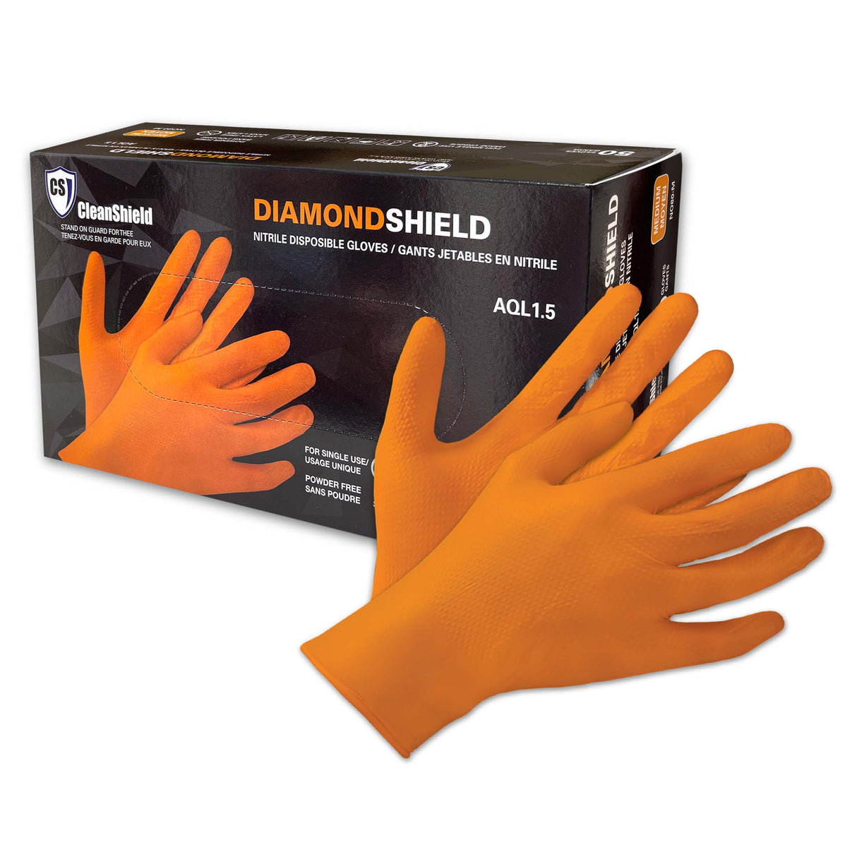 Orange Diamond Shield Nitrile Examination Gloves - Style NO80 - 8 Mil