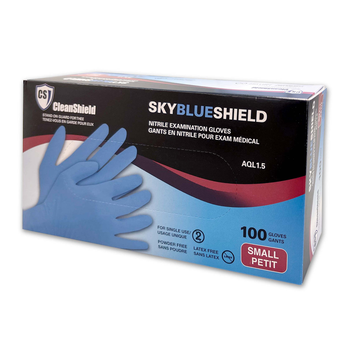 SkyBlue Shield Nitrile Examination Gloves - Style NSB50 - 5 Mil