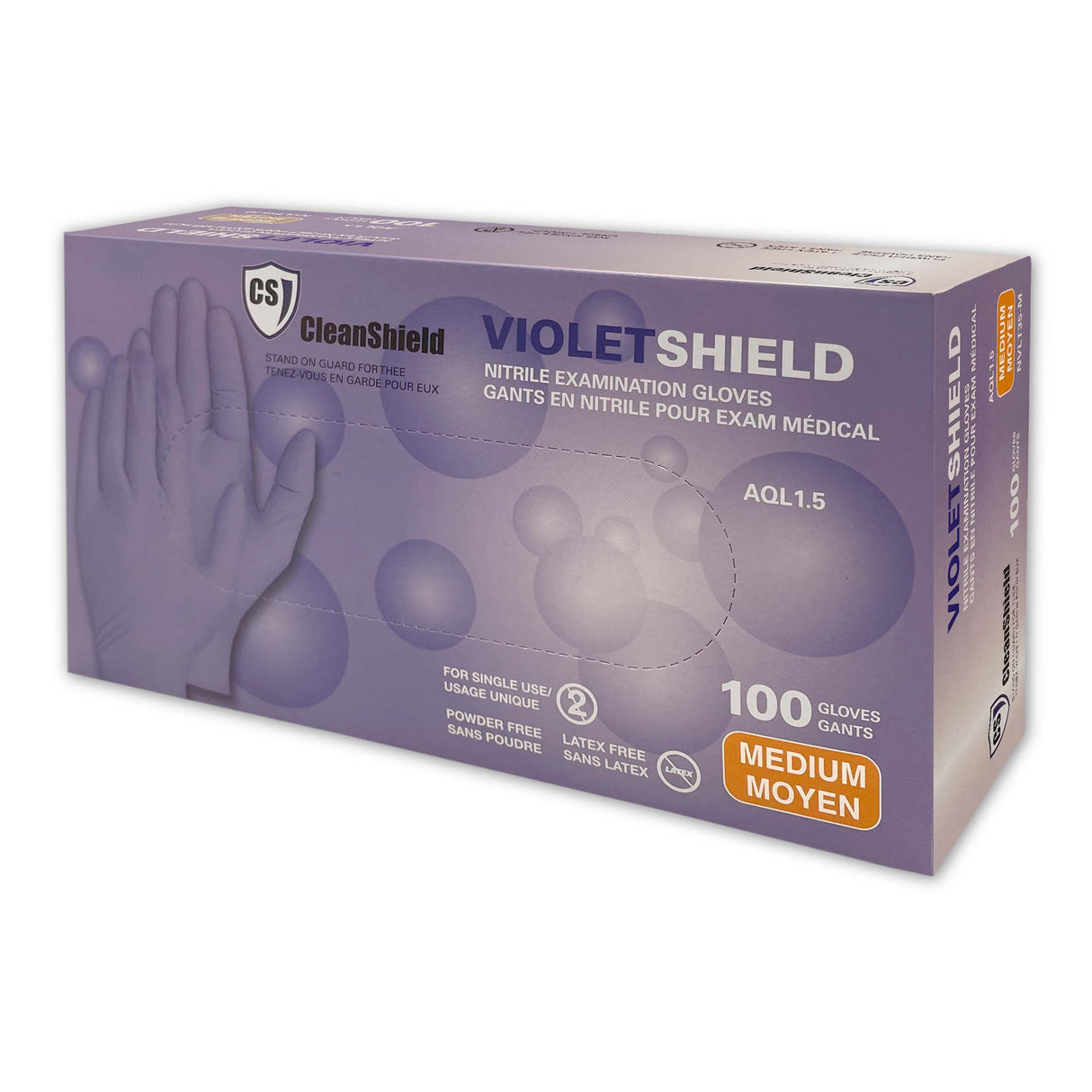 Violet Shield Nitrile Examination Gloves - Style NVLT35 - 3.5 Mil