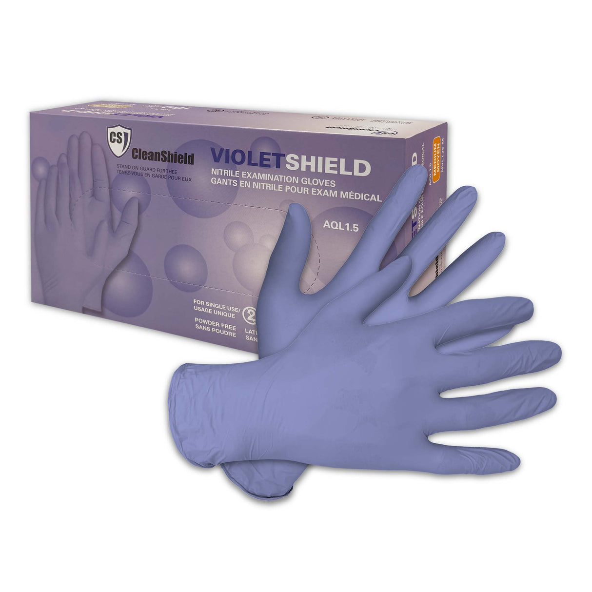 Violet Shield Nitrile Examination Gloves - Style NVLT35 - 3.5 Mil