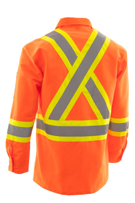 Orange Hi Vis Ripstop Safety Work Shirt By Forcefield - Style 75100