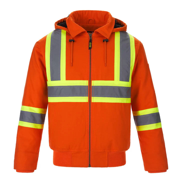 CX2 International - Cotton Canvas Hi-Vis Bomber Jacket w/ Detachable Hood - Style L01290