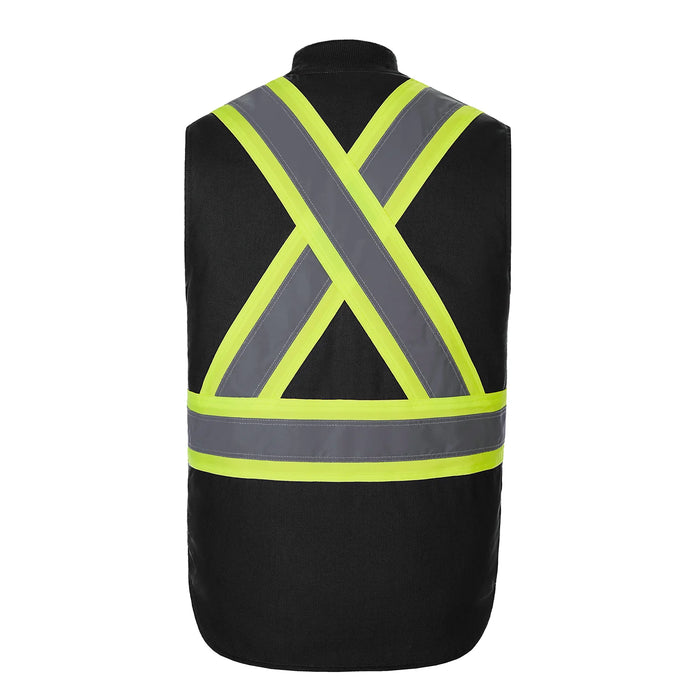 CX2 Titan - Men's Hi-Vis Cotton Canvas Vest with Sherpa Lining - Style L01295