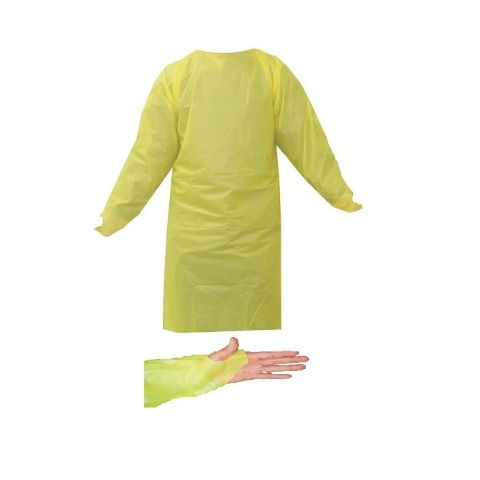 Disposable CPE Gown, Die Cut w/Thumb Loops, 50/Bag - Style CPEG45