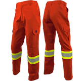 Orange FR / Arc Flash Cargo Pants w/ Hi Vis 4" Striping by Atlas Workwear - Style 4054OR