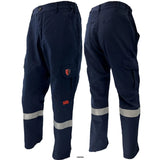 Navy FR / Arc Flash Cargo Pants w/ Hi Vis Striping by Atlas Workwear - Style 405NB