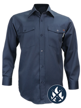 Dark Navy Welder's Work Shirt Long Sleeve by GATTS Workwear - Style 629FR