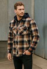 Flannel Lined Shirt with Hood by GATTS Workwear - Style 630DCF