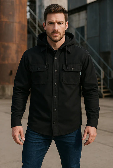 Canvas Lined Shirt with Hood by Gatts Workwear - Style 631CAD