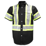 Short Sleeve Work Shirt w/Snaps & Hi Vis Striping by GATTS Workwear - Style 650SX4