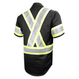 Short Sleeve Work Shirt w/Snaps & Hi Vis Striping by GATTS Workwear - Style 650SX4