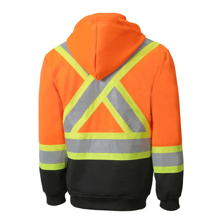 Hi-Vis Hooded Polar Fleece Jacket by Jackfield - Style 70-713R