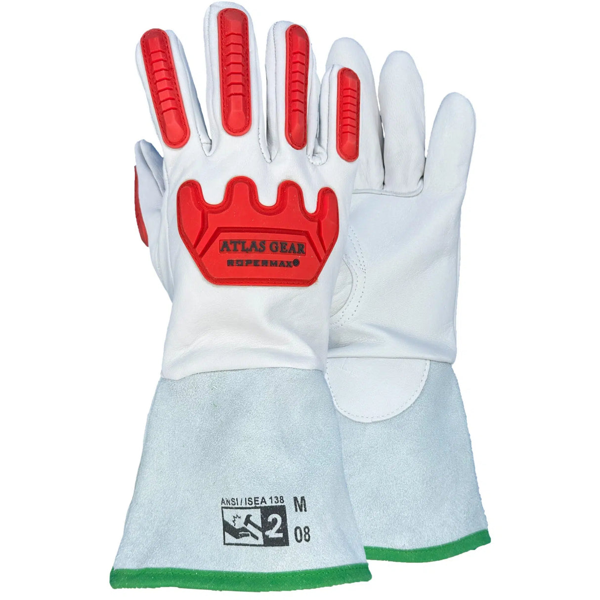 Atlas RoperMax Leather Impact Gloves w/ Gauntlet Cuff - S804/W804