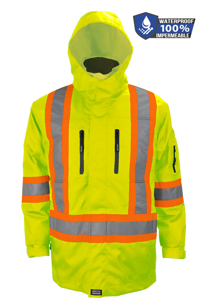 Hi-Vis 4-In-1 Water Resistant Jacket with Reversible/Removable Liner - Style 830X4