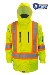 Hi-Vis 4-In-1 Water Resistant Jacket with Reversible/Removable Liner - Style 830X4