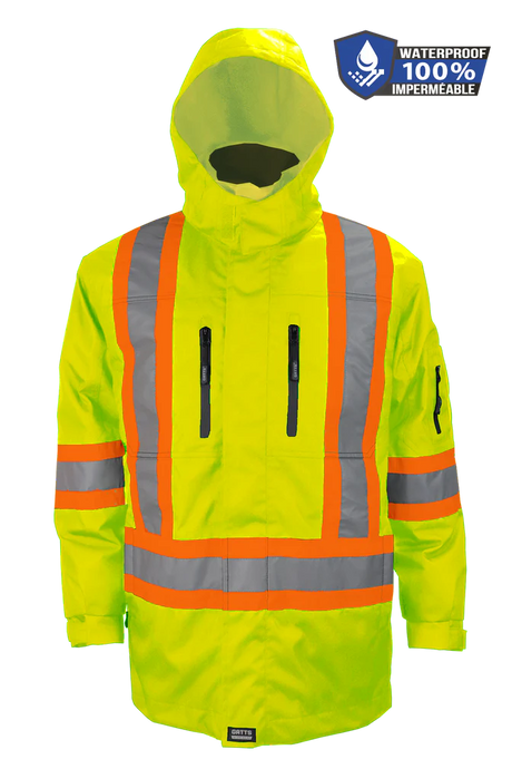 Hi-Vis 4-In-1 Water Resistant Jacket with Reversible/Removable Liner - Style 830X4