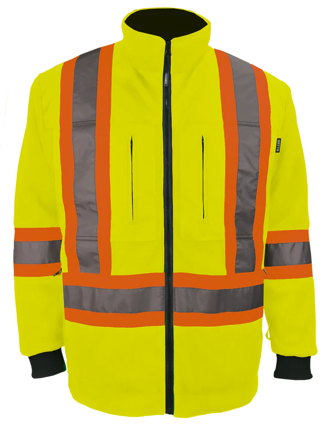 Hi-Vis 4-In-1 Water Resistant Jacket with Reversible/Removable Liner - Style 830X4
