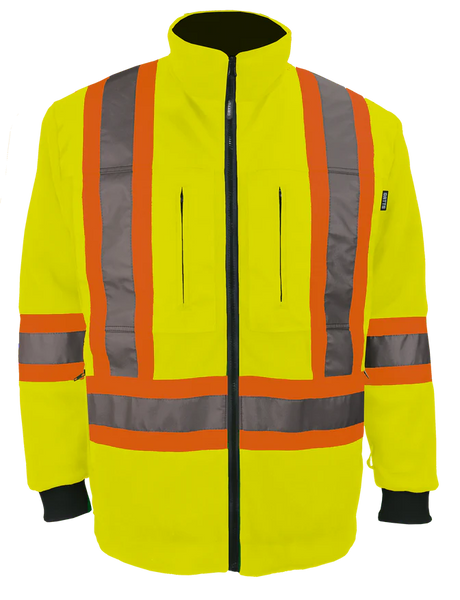 Hi-Vis 4-In-1 Water Resistant Jacket with Reversible/Removable Liner - Style 830X4