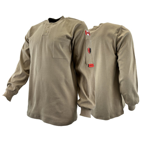 FR / Arc Flash Long Sleeve Henley T-Shirts by Atlas Workwear - Style 403