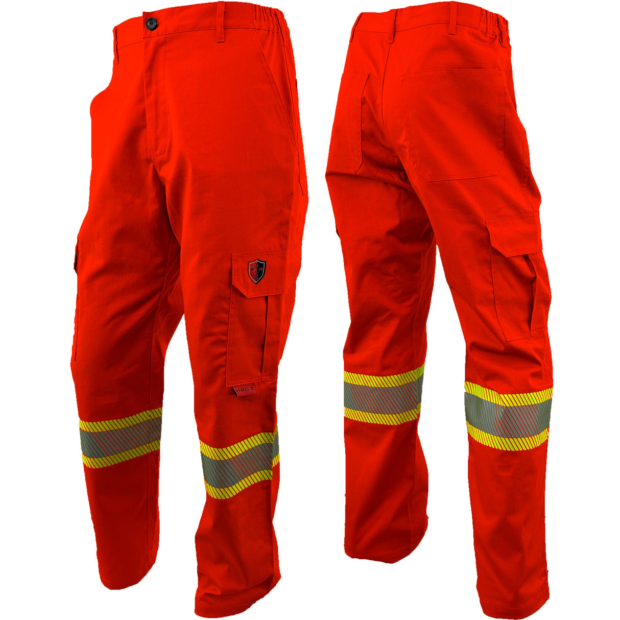 Orange FR / Arc Flash Cargo Pants w/ Hi Vis 4" Segmented Striping by Atlas Workwear - Style 4054OR