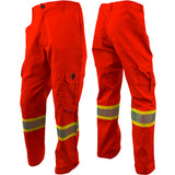 Orange FR / Arc Flash Cargo Pants w/ Hi Vis 4" Segmented Striping by Atlas Workwear - Style 4054OR