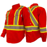 Orange FR / Arc Flash Work Shirts w/4" Segmented Striping by Atlas Workwear - Style 4044OR