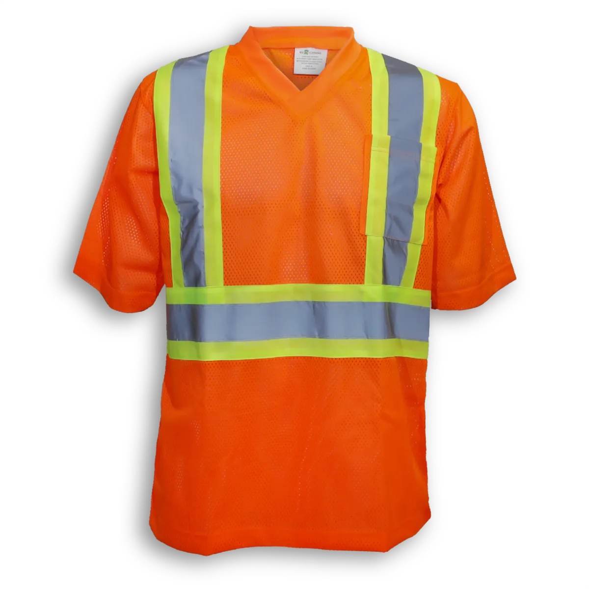 Hi-Vis 100% Polyester Mesh T-Shirt with V-Neck by Big K Clothing - BK075/BK085/BK095