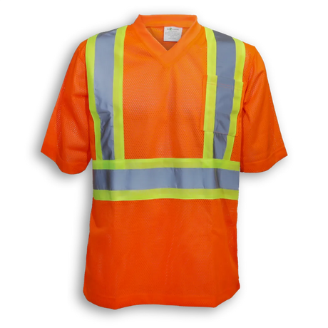Hi-Vis 100% Polyester Mesh T-Shirt with V-Neck by Big K Clothing - BK075/BK085/BK095