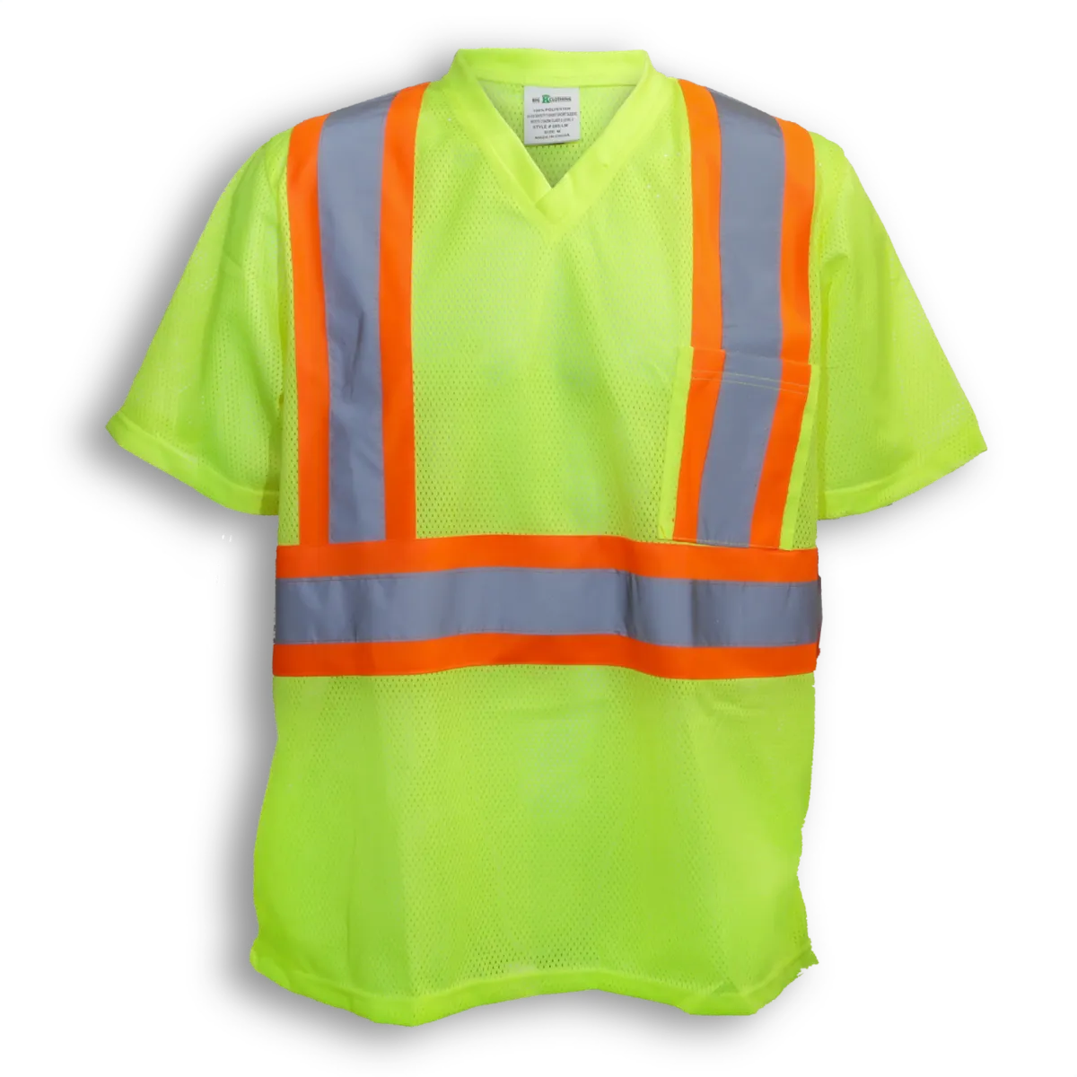 Hi-Vis 100% Polyester Mesh T-Shirt with V-Neck by Big K Clothing - BK075/BK085/BK095