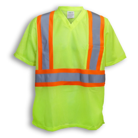 Hi-Vis 100% Polyester Mesh T-Shirt with V-Neck by Big K Clothing - BK075/BK085/BK095