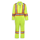 Lime Green Poly/Cotton Safety Coverall by Big K Clothing - Style BK1400