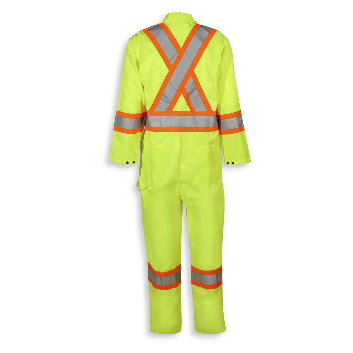 Lime Green Poly/Cotton Safety Coverall by Big K Clothing - Style BK1400