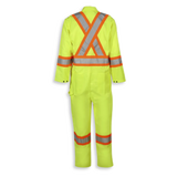 Lime Green Poly/Cotton Safety Coverall by Big K Clothing - Style BK1400